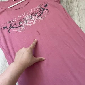 Juicy Couture Y2K Tshirt all hail jucy rhinestone graphic womens Pink (small) vintage thumbnail 4