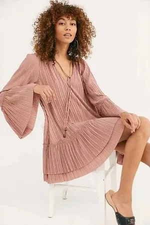 Free People Can’t Help It Clay Pink Mini Dress Medium thumbnail 1
