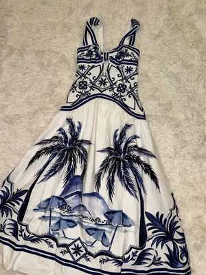 NEW Farm Rio Wonderful City Tropical Print Off White Maxi Dress sz XXS thumbnail 8
