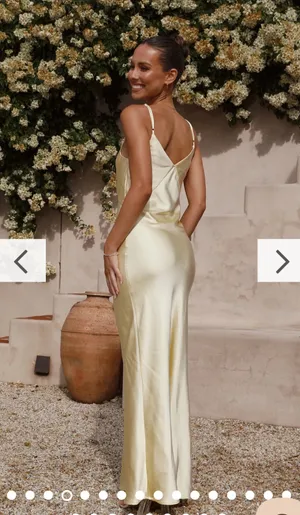 Billy J Yellow Satin Dress thumbnail 2