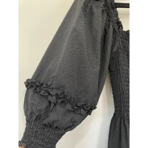 HILL HOUSE Nesli Nap Dress | Smocked Black Tiered Midi XS thumbnail 6