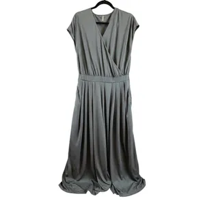 Halara Women’s Gray V-Neck Sleeveless Wide Leg Jumpsuit Size Large New thumbnail 2