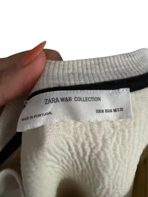 ZARA Gray Peplum Sweatshirt Top Size Medium thumbnail 9