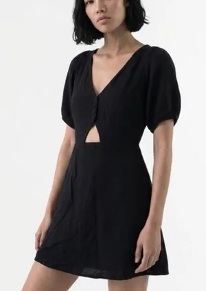 Abercrombie & Fitch black Puff Sleeve Mini Dress thumbnail 1