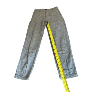 Uniqlo Linen Cotton Blend Tapered Trouser Pants Gray Womens Size XS thumbnail 8