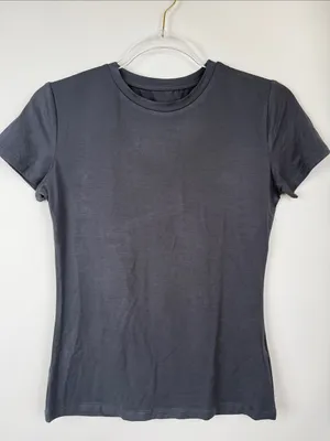 Abardsion Deep Grey Short Sleeve Crew Neck Slim Fit Fitted T-shirt Size Medium thumbnail 4