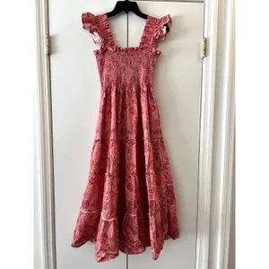 Hill House Ellie Nap Dress Red Pink Floral Print Size S Cotton C6 thumbnail 6