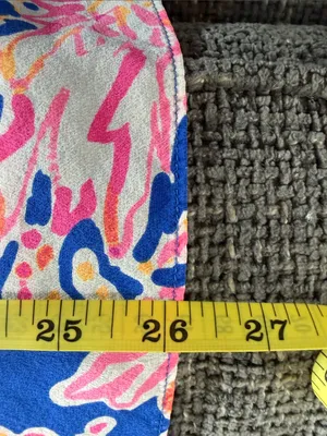 Lilly Pulitzer 100% Silk Blue Floral Off-Shoulder Women’s Dress Sz S Bell Sleeve thumbnail 10