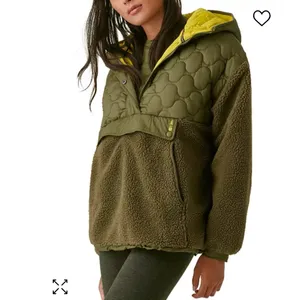 Bass‎ Outdoor Women’s Mixed Media Ripstop Sherpa Hooded Jacket Olive XL $109 thumbnail 3