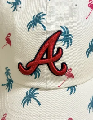 NEW 47 Brand Atlanta Braves Palm Tree Printfetti ’47 Clean Up Hat thumbnail 3