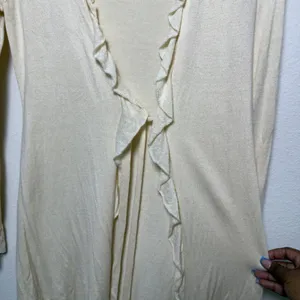 Moth Women Cashmere Angora Cotton Cardigan Top Medium Cream‎ Coquette Fairy thumbnail 5