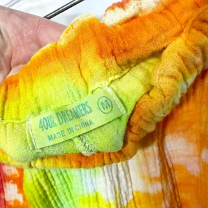 4OUR DREAMERS Medium Gauzy Pants Handmade Tie Dye‎ Elastic Pull On Spiral 901 thumbnail 9