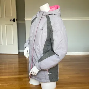 Gerry Girls Ski Jacket Size L 14/16 Gray Pink Hooded Winter Snow Coat thumbnail 2