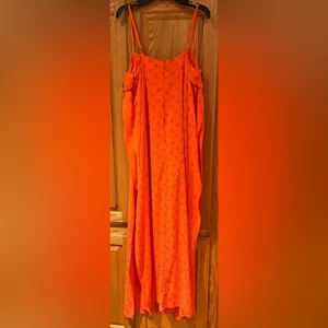Urban‎ Outfitters Ooh La La Orange Red Rouge Side-Slit Romper Overlay Maxi Dress thumbnail 11