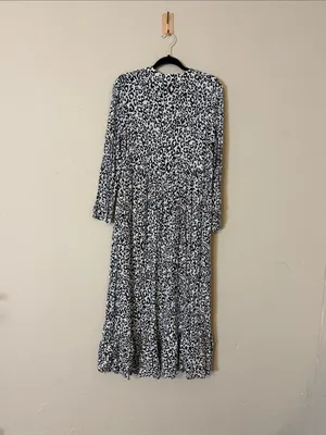 MARE MARE X ANTHROPOLOGIE Black White Leopard‎ Print Lynda Maxi Dress Size Small thumbnail 8