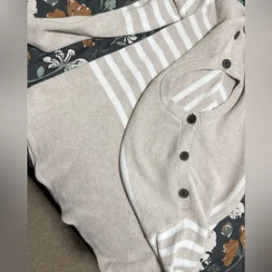GAP Striped Button-Shoulder Sweater, Size Small thumbnail 4