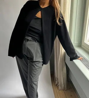 NWOT Djerf Avenue Button Up Cardigan in Black thumbnail 1