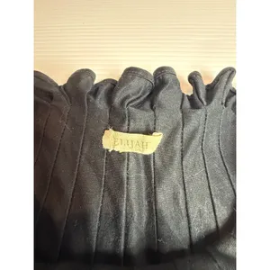 ELIJAH Black Sleeveless Blouse‎ Top with Ruffle Collar and Pleated Detail s thumbnail 2