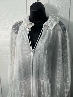 Zara White Lace Overlay Dress Size Small EUC thumbnail 6