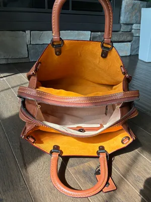 Coach 1941 Rogue 31 Leather Satchel Purse, 38124, Tan / Brown / Gunmetal thumbnail 13