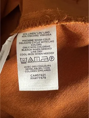 LOFT sleeveless ruffled hem romper Size 4 linen-blend rust coastal summer thumbnail 9