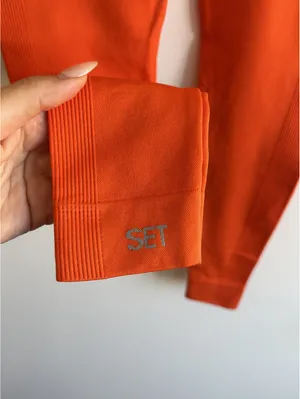 SET Active x Madelyn Cline Sculptflex Seamless Leggings Orange XS High Rise thumbnail 4