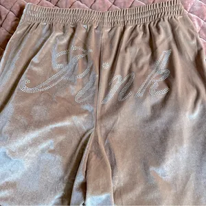 PINK Victoria's Secret Velvet Rhinestone Tan Bottoms thumbnail 2