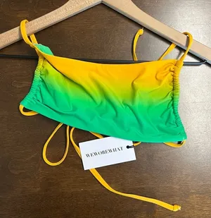NWT WeWoreWhat Leigh Top Gradient ZNB Bright Green Multi Small thumbnail 1