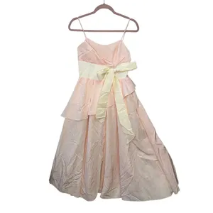 GUNNE‎ SAX By Jessica Mcclintock Pink Long Dress Size 6 Bow Asymmetrical Ruffle thumbnail 10