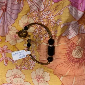Elegant Gold and Black Onyx Stone Bracelet - 7” thumbnail 2