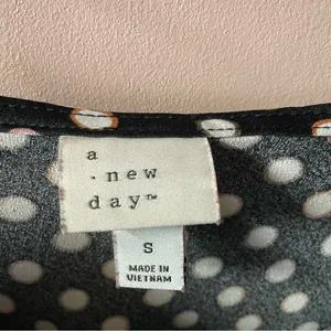 A New Day Black Polka Dot Slip Midi Dress EUC Size S thumbnail 5