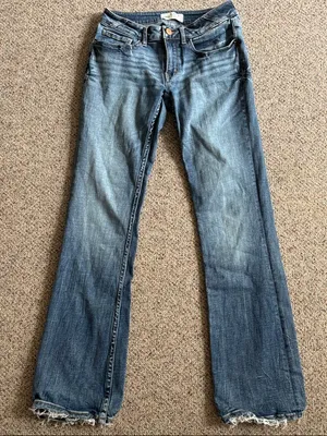 BKE Women's Blue Flare Jeans with Raw Hem thumbnail 1