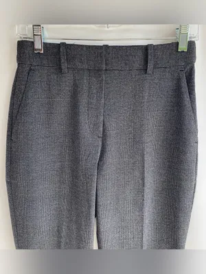 H&M grey plaid slim ankle slacks equestrian preppy academia fall winter office 4 thumbnail 5