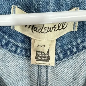 Madewell Scoopneck‎ Denim Shortalls Chambray Blue XXS Button Front Patch Pockets thumbnail 8