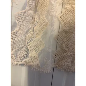 Womens Cream Lace Kimono Vest‎ Boho Crochet Open Front Sleeveless thumbnail 3
