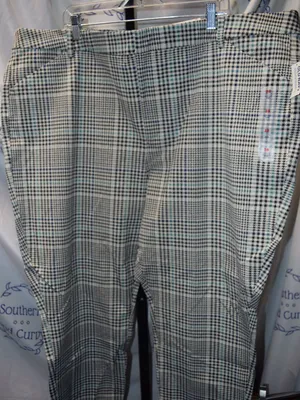 NWT Old Navy High Rise Pixie Slacks, Houndstooth Print, Size 28 thumbnail 1