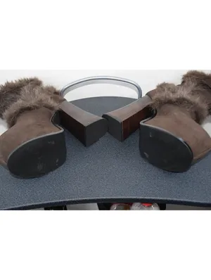 Dolls Kill Fur Trim Suede Platform Boots Brown Chunky Heel Mid-Calf, Size 10 thumbnail 3
