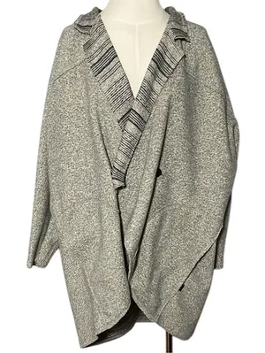 Burton Small Gray Oversized Wrap Cardigan Jacket thumbnail 1