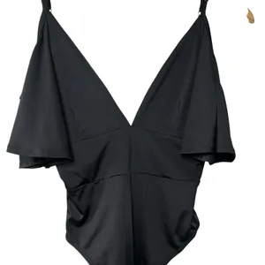 Lulus‎ Slay It With Me Black Off Shoulder Bodysuit XS Flutter Sleeve Sexy Chic thumbnail 9
