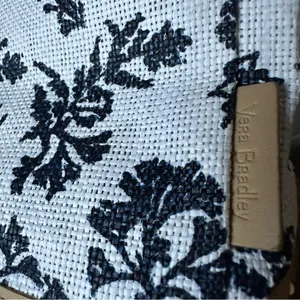 NWT Vera Bradley Straw Mini Backpack in Adrift Coral Blue thumbnail 2