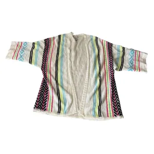 Love on a Hanger Open Cardigan Ivory Neon Women's Size Medium thumbnail 2