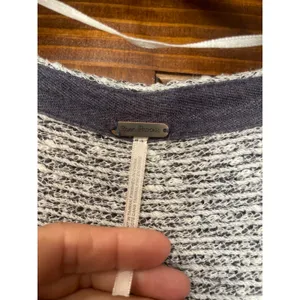 Free People Bright Lights V Neck sweater marked navy small thumbnail 3