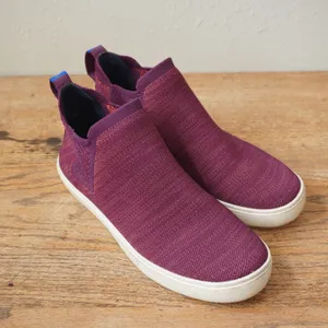 Rothy's Women's Size 9.5 Chelsea Sneaker Boot Purple Wild Berry Knit Slip On thumbnail 2