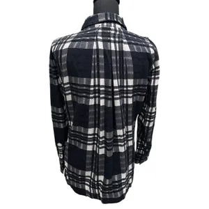 Free People Baby Blues Plaid Tunic Top Women's Size XS Babydoll Black White‎ thumbnail 6