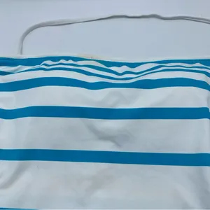 Lauren Ralph Lauren Women Tankini Swimsuit Top LR44E88 Turquoise Stripe Size 10 thumbnail 2