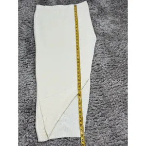 Mimosa Women’s Ivory Ribbed Knit Maxi Skirt Side Slit Stretch Bodycon Size L thumbnail 7