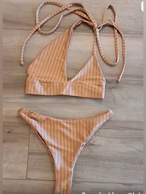 Brazilian Triangle Bikini Set by Flowers, size US Small, Brand New! thumbnail 1
