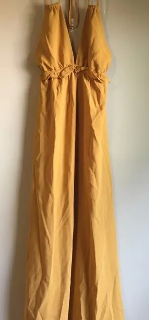 NWT FavLux medium mustard‎ maxi dress thumbnail 1