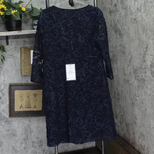 NWT Connected Apparel Crochet Soutache Jacket Dress TRF41094M1 Navy Blue 16 thumbnail 6