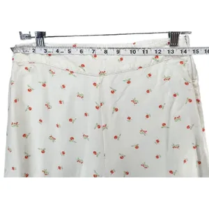 Anthropologie Feather Bone Wide Leg Talise Pants 4 Cream‎ Red Fruit Print Crop thumbnail 7